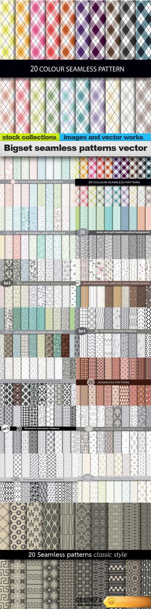 Download Bigset seamless patterns vector, 15 x EPS - DesireFX.COM