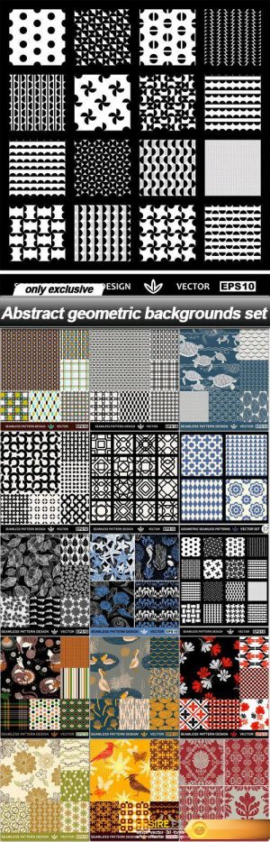 Abstract geometric backgrounds set – 15 EPS