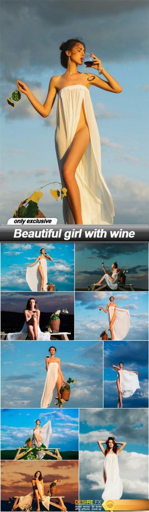 Beautiful girl with wine – 10 UHQ JPEG