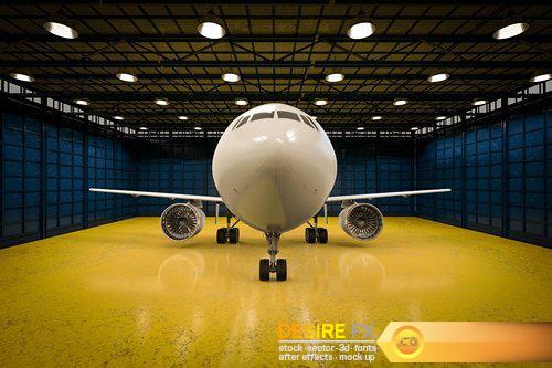 Airplane in hangar – 23 UHQ JPEG