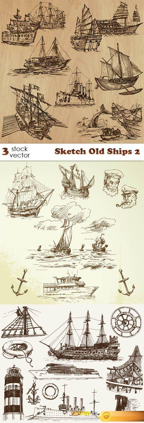 Download Vectors – Sketch Old Ships 2 | DesireFX.COM