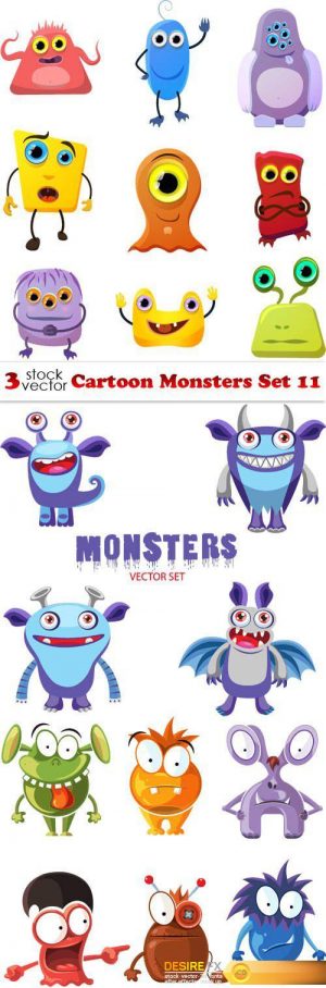 Vectors – Cartoon Monsters Set 11