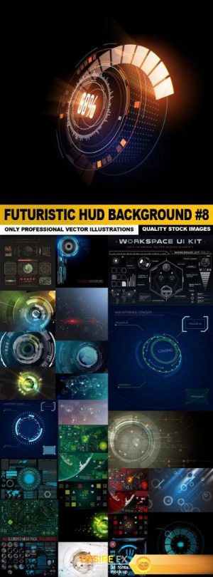 Futuristic HUD Background #8 – 25 Vector