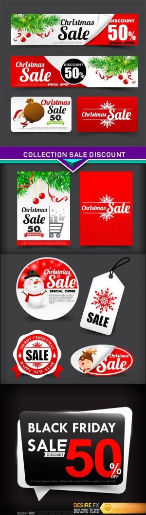 Collection of merry christmas santa, sale discount 4X EPS