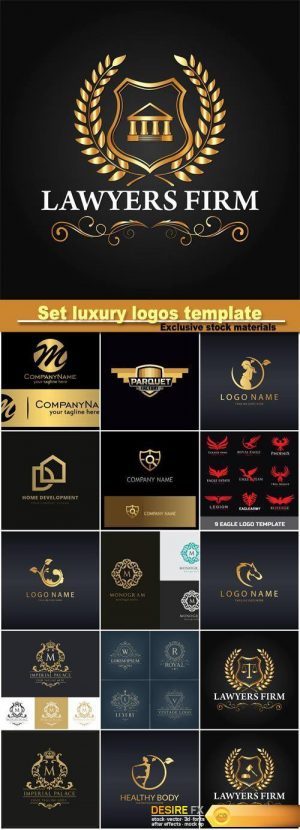 Set luxury logos template calligraphic elegant ornament, business sign
