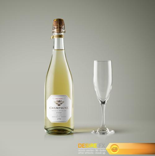 Download Desirefx.com | Download Champagne Bottle Mockup Vol 2