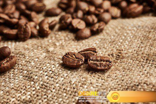 Coffee beans on linen fabric 22X JPEG
