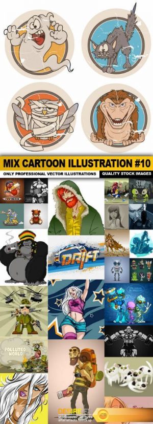 Mix cartoon Illustration #10 – 25 Vector