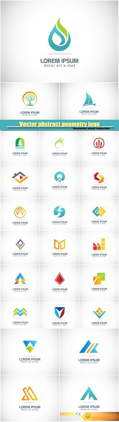 Download Vector round abstract shape geometry logo | DesireFX.COM