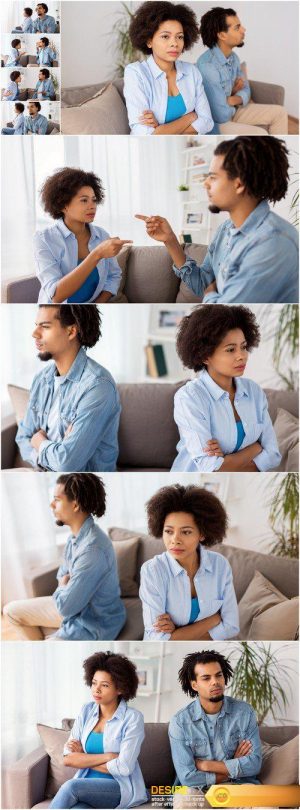 Unhappy couple having argument at home 9X JPEG