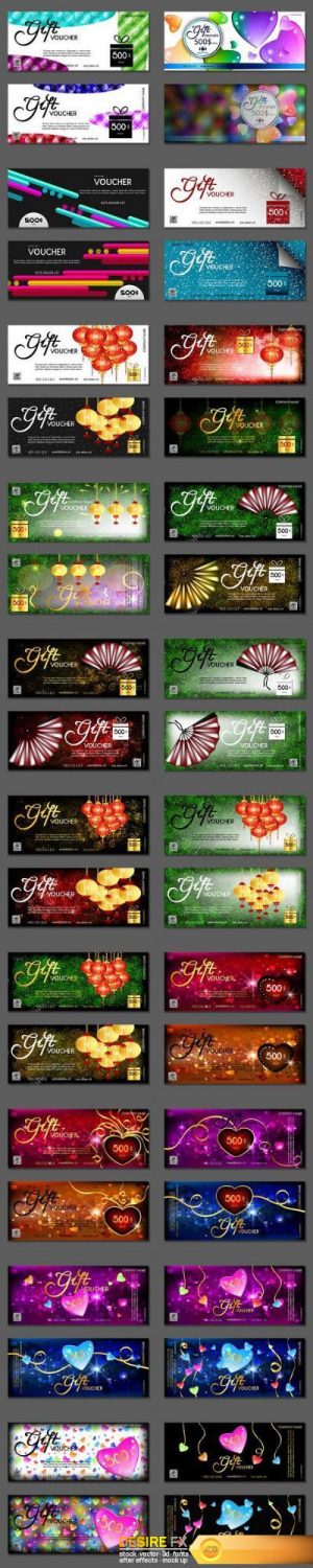 Collection of gift cards and vouchers 6 – Set of 20xEPS Professional Vector Stock