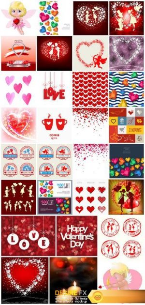 Heart & Love – Happy Valentines Day 10 – Set of 30xEPS Professional Vector Stock