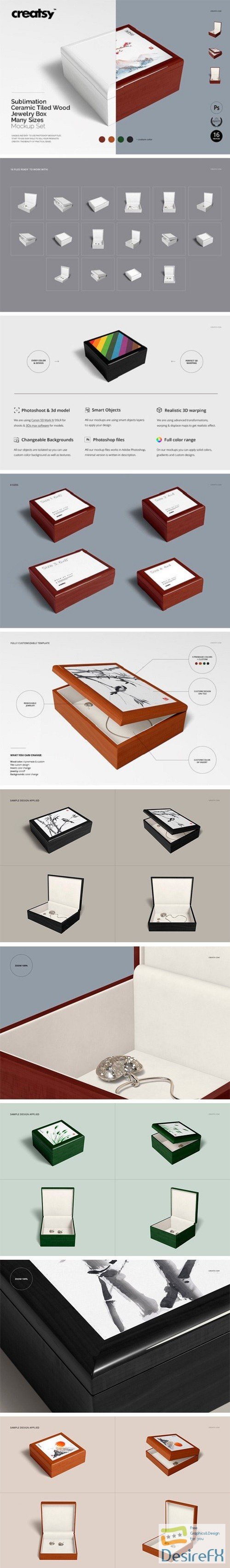 Download Download Tiled Wood Jewelry Box Mockup Set - 2249144 ...