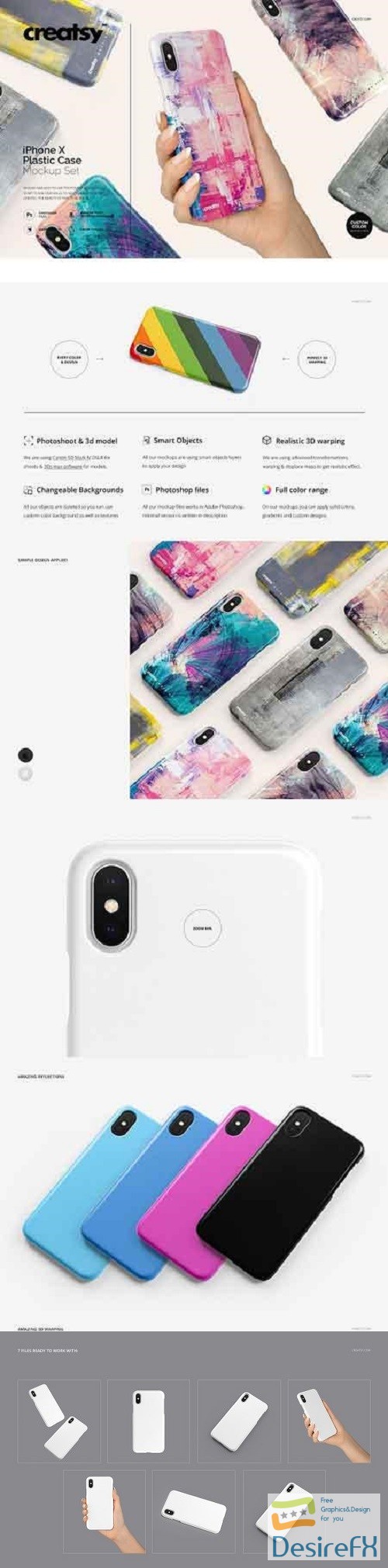 Download iPhone X Plastic Case Mockup Set 2115910 | DesireFX.COM