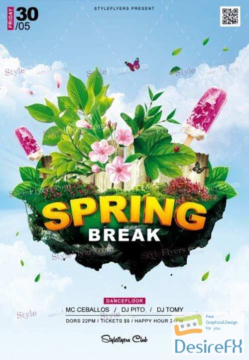 Download Spring Break V3 2018 PSD Flyer Template DesireFX COM