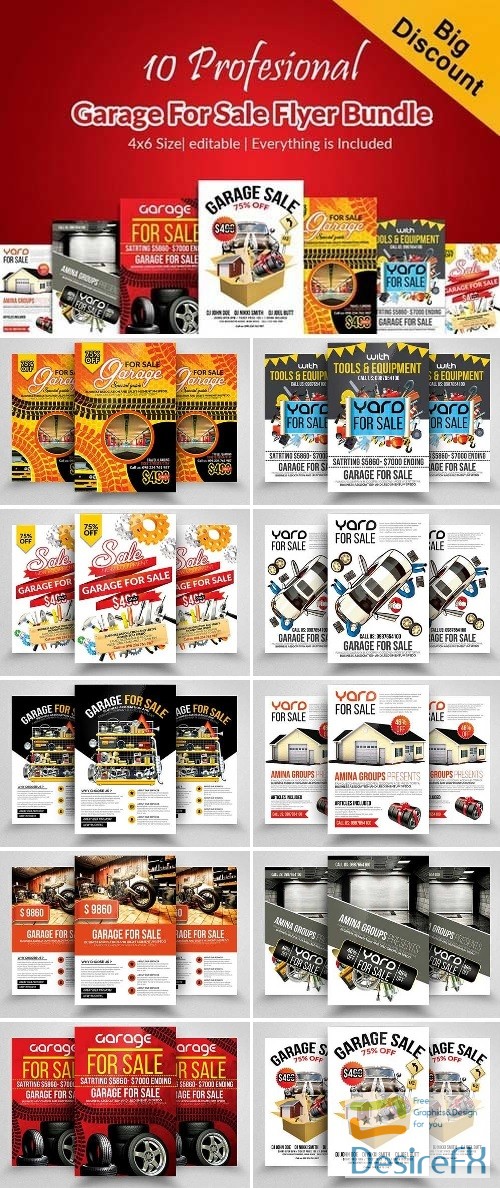 Desirefx Com Download 10 Garage Sale Template Flyer Bundle 2300332