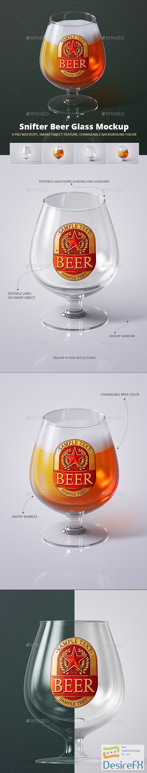 Download Desirefx.com | Download Beer Glass Mock-up - Snifter 21479691