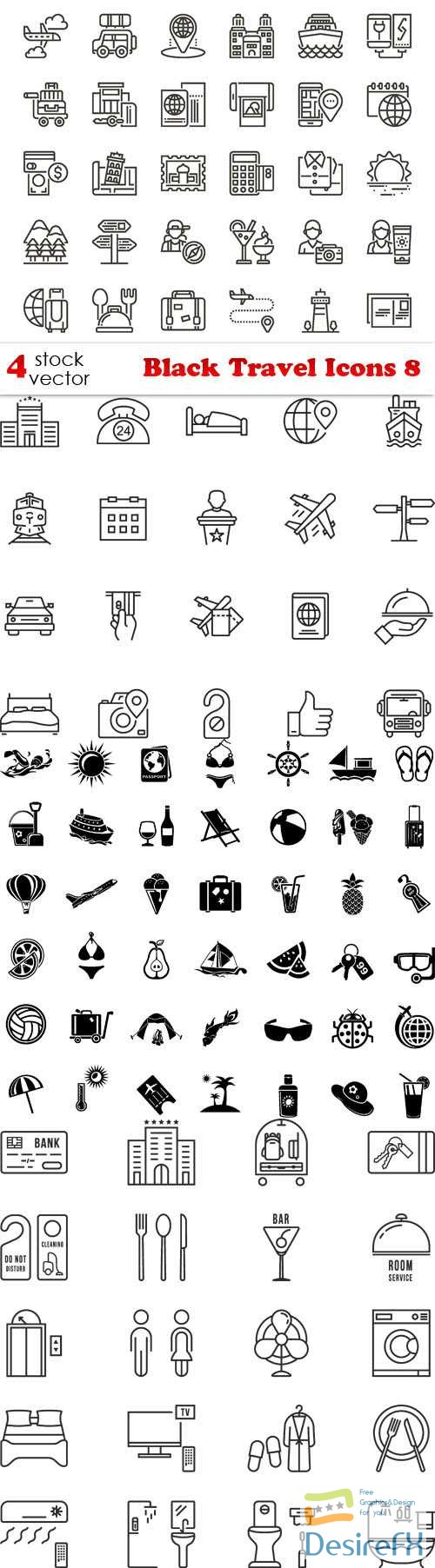 Desirefx.com | Download Black Travel Icons 8