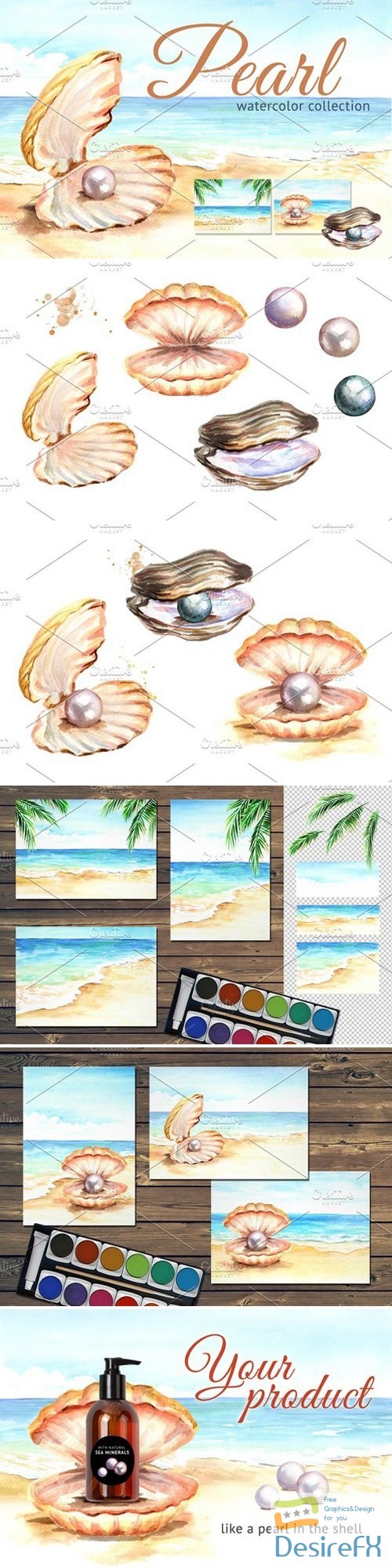 Pearls Watercolor collection 2340274