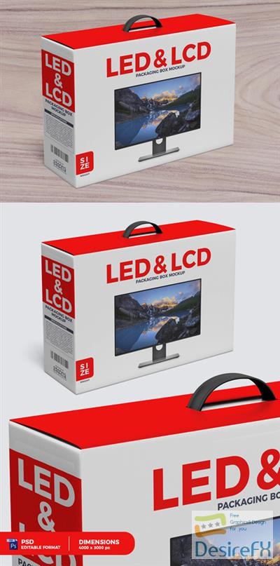 Download Desirefx.com | Download Desktop LCD & LED Packaging Box with...