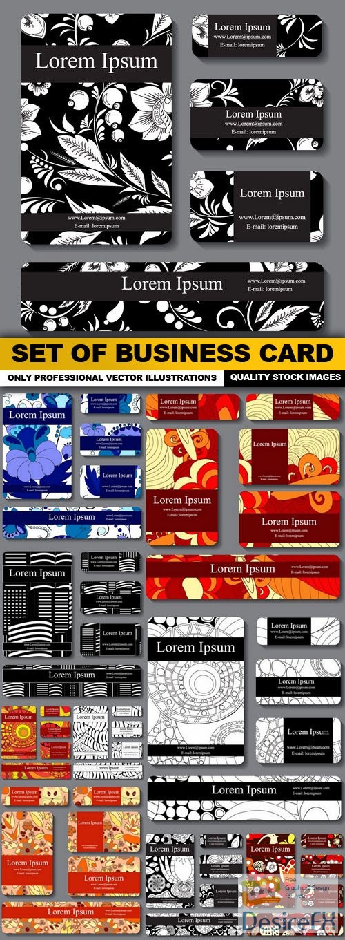 Set Of Business Card - 10 Vector