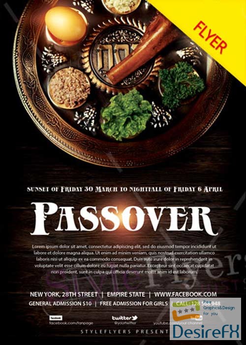 Passover V1 2018 PSD Flyer Template