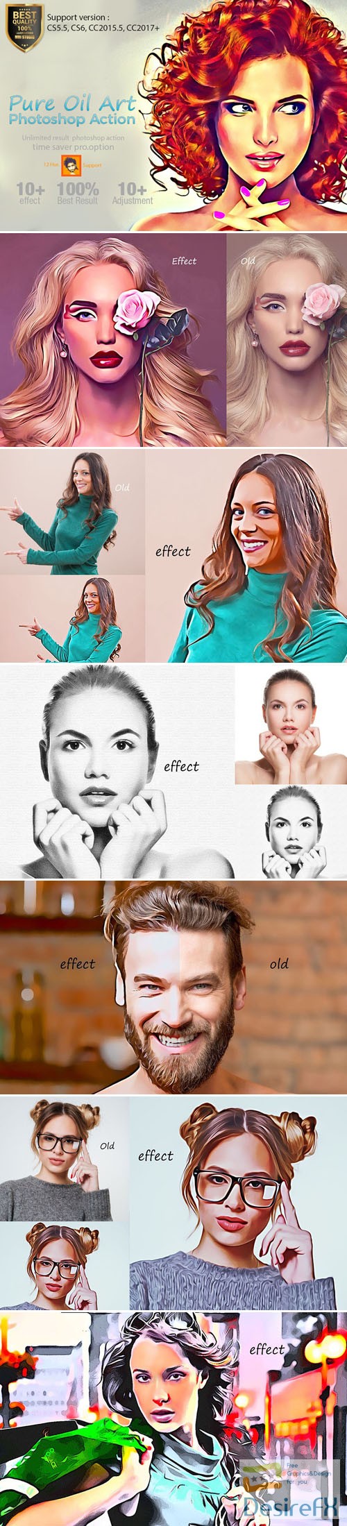 Pure Oil Art Actions for Photoshop