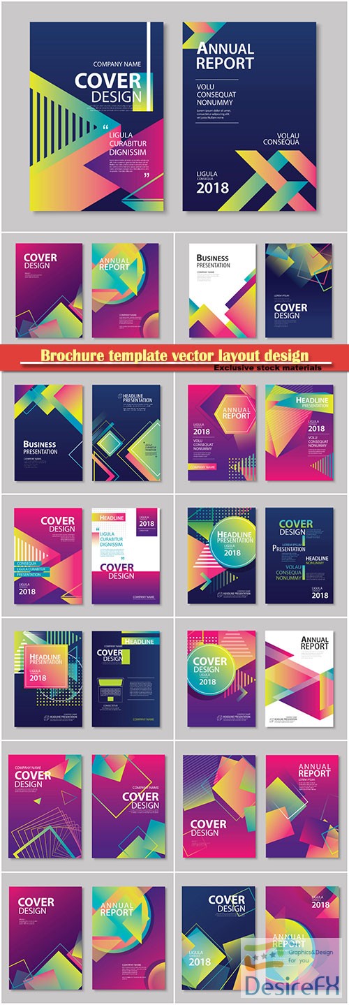 Download Download Brochure template vector layout design, corporate business annual report, magazine ...