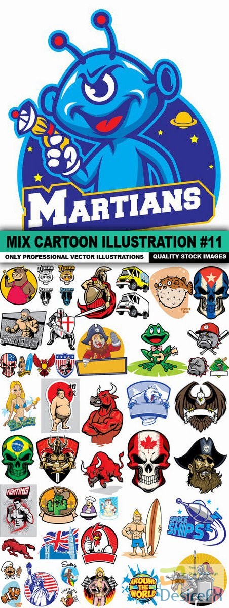 Mix Cartoon Illustration #11 - 50 Vector