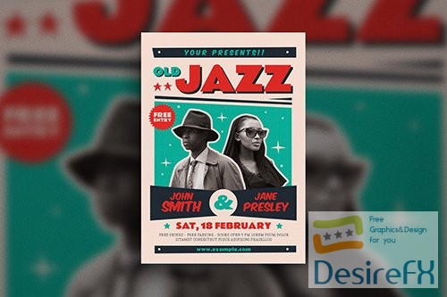 Old Jazz Music Poster PSD
