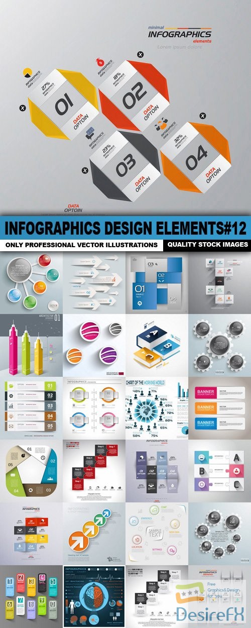 Infographics Design Elements#12 - 25 Vector