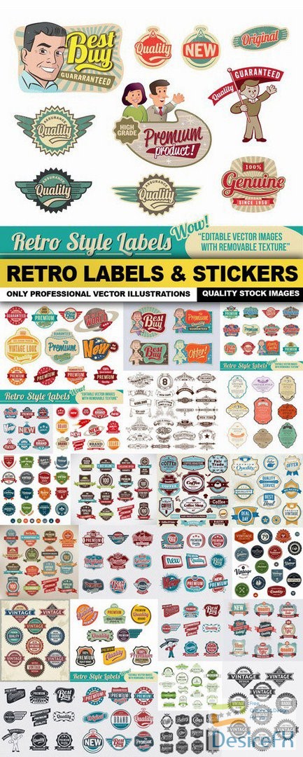 Retro Labels & Stickers - 25 Vector