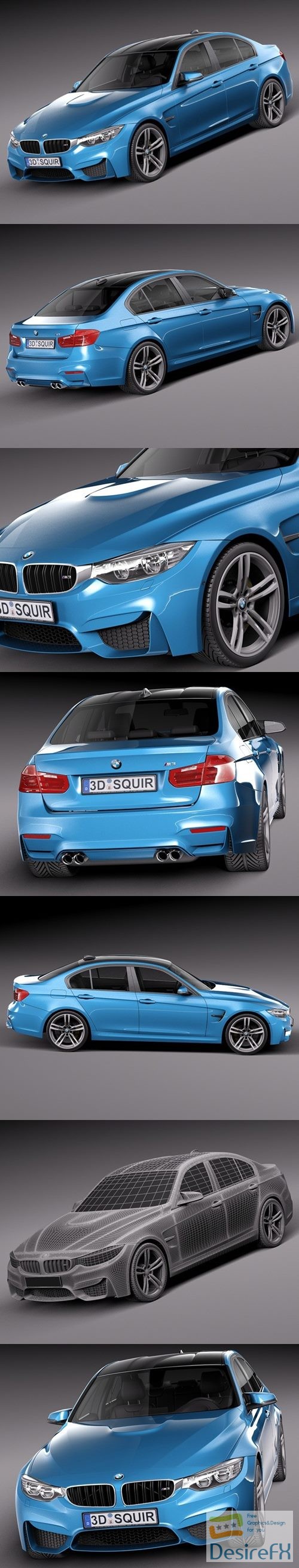 BMW M3 F30 Sedan 2015 3D Model
