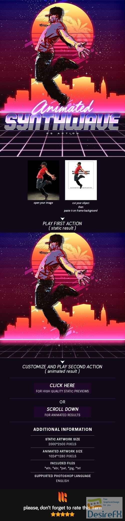Download Download Animated 80's Synthwave Poster - Photoshop Action 23109854 | DesireFX.COM