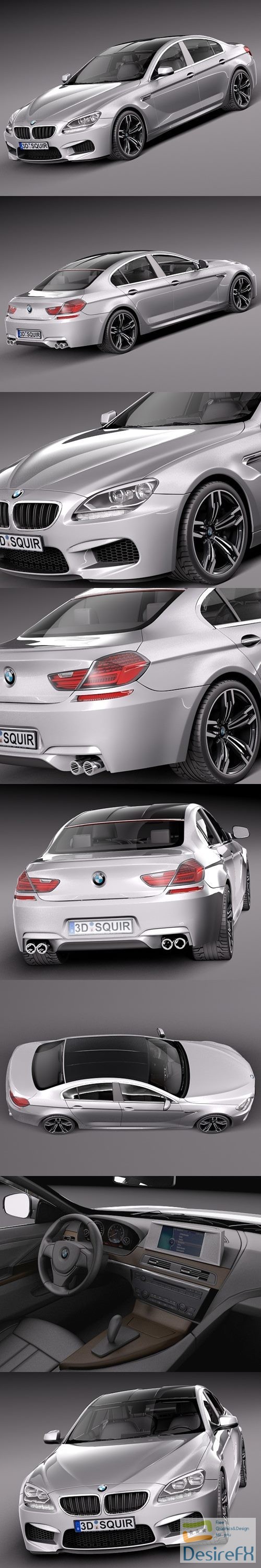 BMW M6 Gran Coupe 2014 3D Model