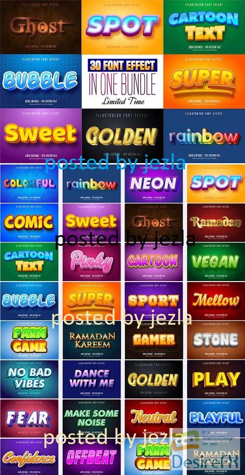 Download Cartoon Style Font Effect Bundle Vol.2 - 30 Premium Graphics ...