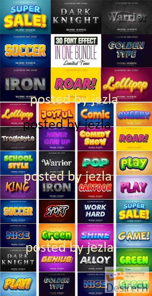 Download Cartoon Style Font Effect Bundle Vol.4 - 30 Premium Graphics ...