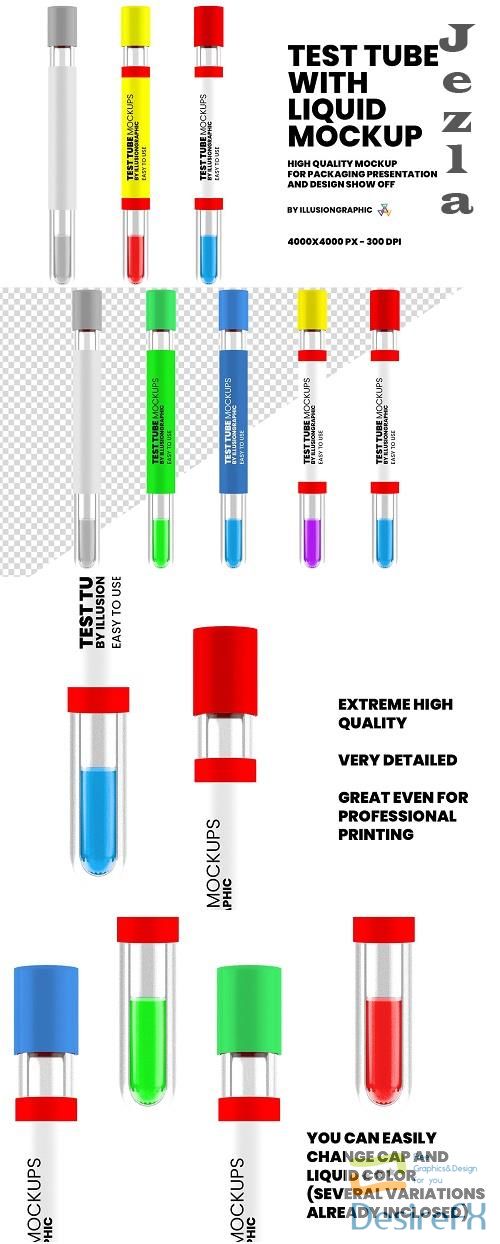 Download Download Test Tube With Liquid Mockup - 4821879 | DesireFX.COM