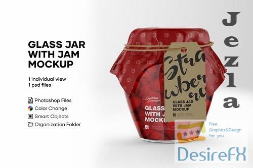 Download Download Glass Strawberry Jam Jar with Mockup 5134260 ...