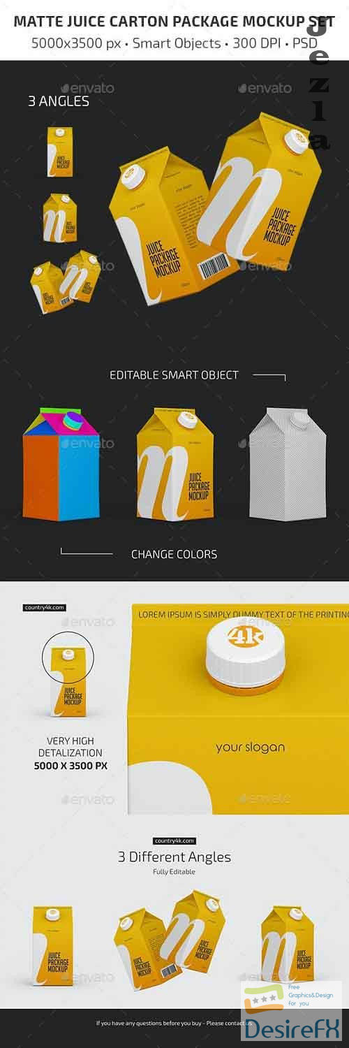 Download Download 500ml Matte Juice Carton Package Mockup Set - 5313112 - 28234615 | DesireFX.COM