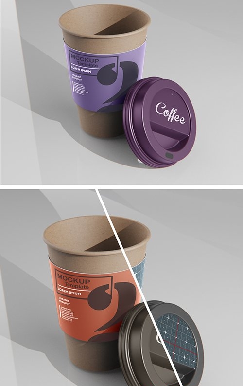 Download Download Paper Coffee Cup with Sleeve Mockup 333541394 | DesireFX.COM