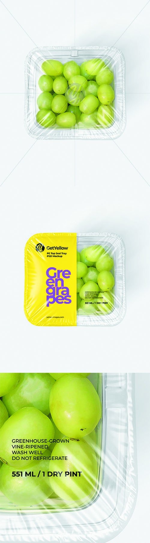 Download Download Clear Plastic Tray with Green Grapes Mockup 68893 ...