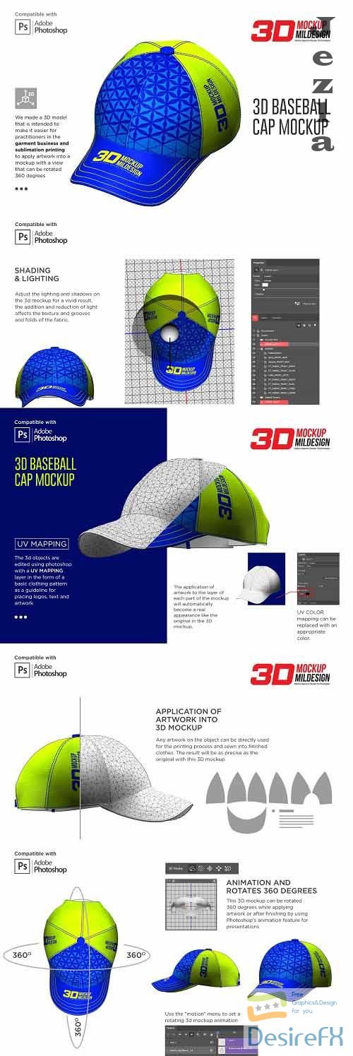 Download Download CreativeMarket - 3D Baseball Cap Mockup 5363713 ...