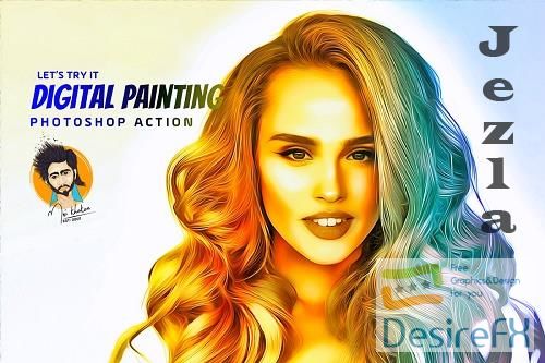 Download CreativeMarket - Digital Painting Photoshop Action 5649195