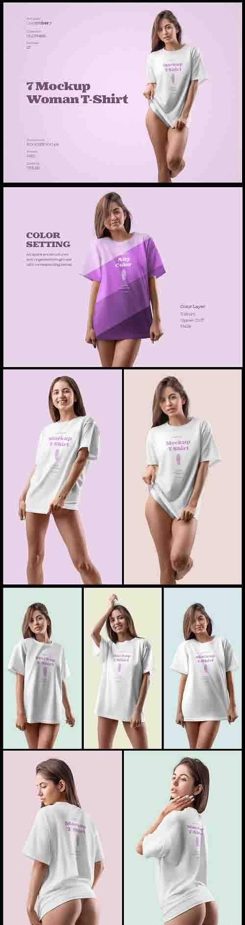Download Download 7 Mockups Woman T-Shirt Oversize | DesireFX.COM