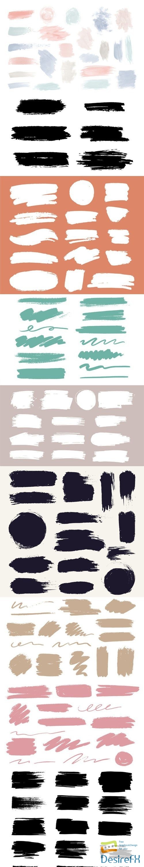 146 Colorful Ink Brush Stroke Vector Templates