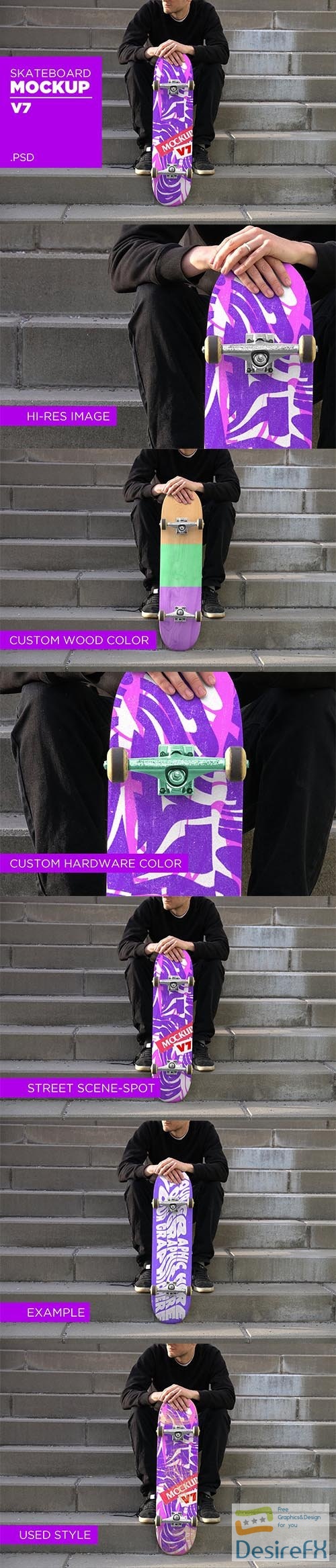 CreativeMarket - Skateboard Mockup V7 - PSD 5935931