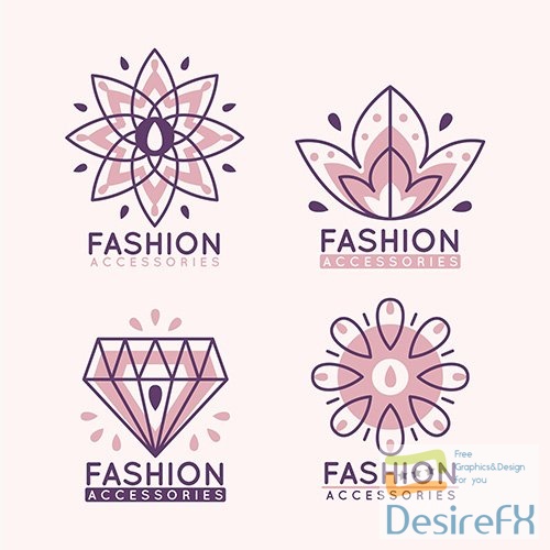 Fashion accessories logo set