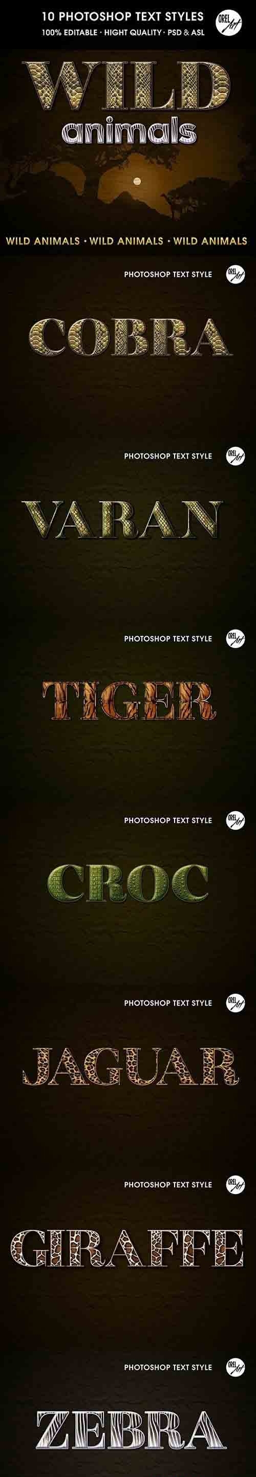 Download GraphicRiver - Wild Animals Text Styles 30385880 - DesireFX.COM