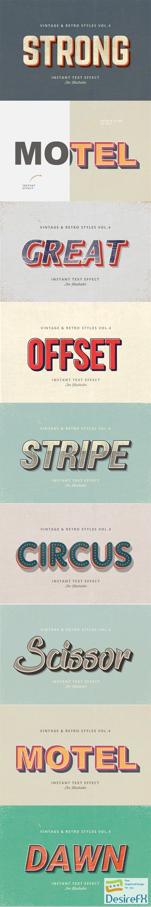 Vintage and Retro Graphic Styles Vol.4 for Adobe Illustrator